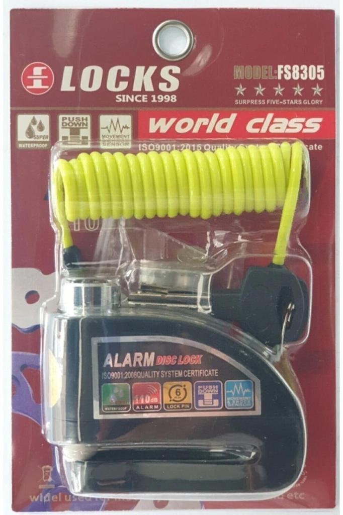 Motorcycle Disc Lock 110 Db Alarm Disk Lock Reminder Wired