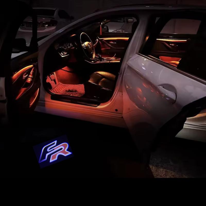 2PCS LED Car Door Welcome Light Laser Projector Logo Ghost shadow Lamps For Seat FR Leon Ateca Ibiza Cordoba Car Accessories