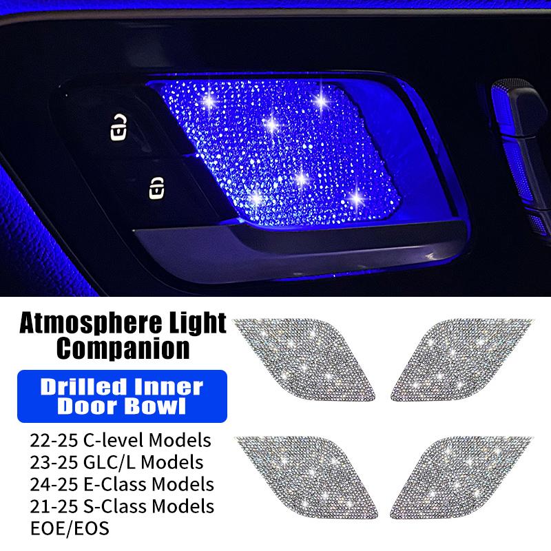 

Наклейки на внутреннюю дверь C-класса E-класса E300L Atmosphere Light GLC/GLB/GLE/CLA Series Diamond Embedded Decoration для Mercedes 2pcs