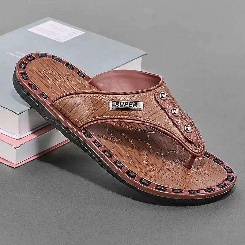 Fashion Flip Flops Male Slipper Sabot Slides Shiatsu Beach Soft Flat Low Price 2025 Style High Quality Fashion Pvc Y2k Casual Men's Shoe
