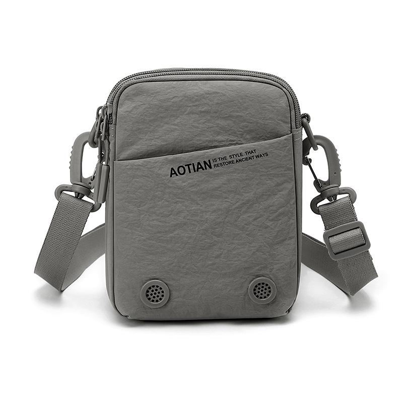 Sac bandoulière léger en nylon pour hommes femmes Sac messager décontracté à bandoulière avec poches zippées