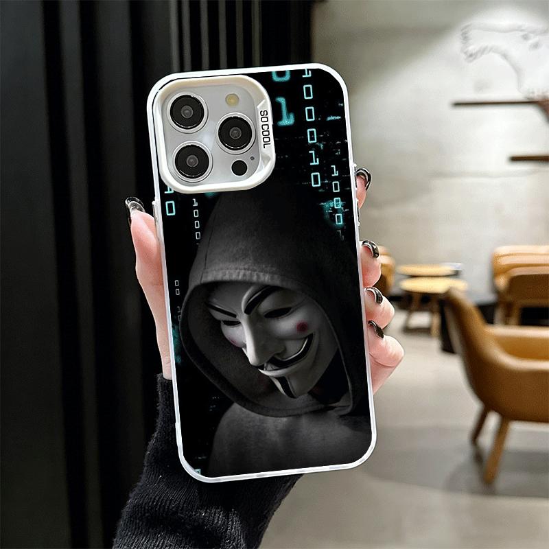 Anonymous V Mask Shockproof Phone Case for iPhone 17 Air 16 16E 15 Pro Max 14 Plus 13 Mini 12 Back Cover Anti Fall Fundas