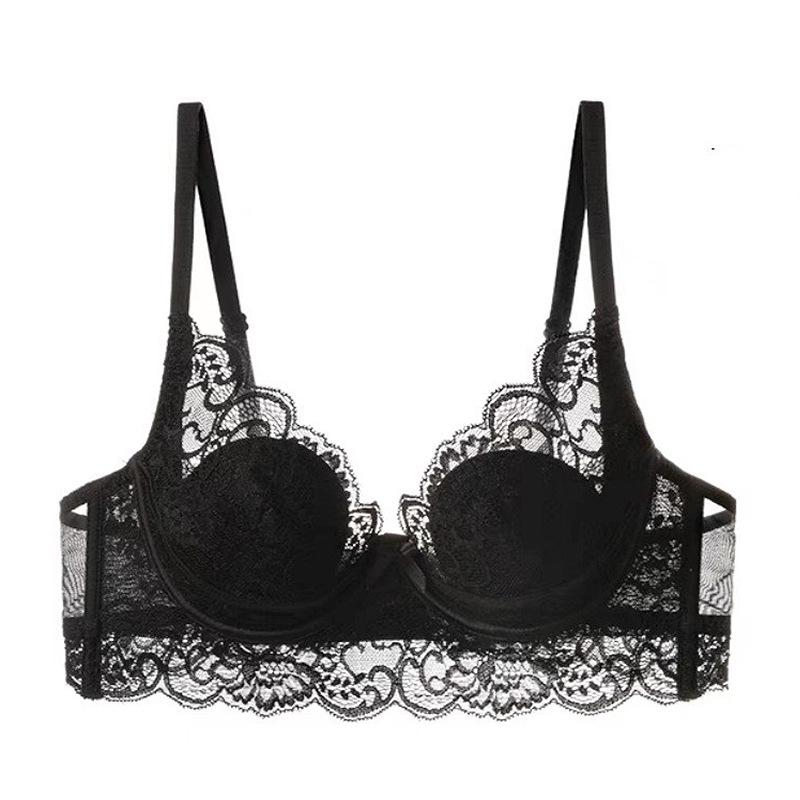 

Французское сексуальное нижнее белье женское тонкое кружевное нижнее белье с чашками в виде кроличьих ушек, большой размер, для маленькой груди, предотвращающее провисание 85C