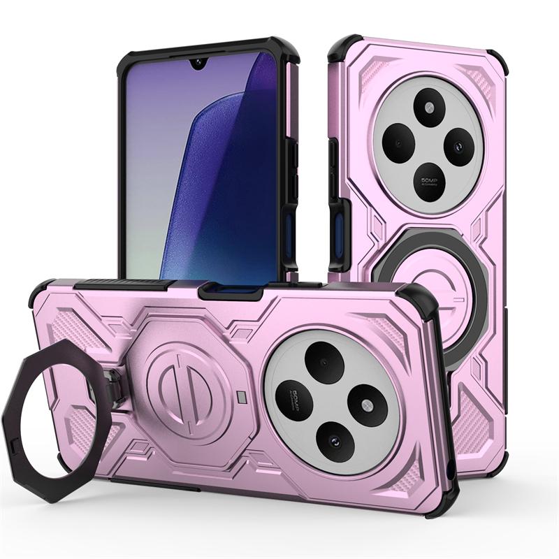 Magnetic Wireless Charge Cover For Xiaomi Redmi 14C Shockproof Phone Holder Armor Back Case Redmi 14C Cover For Redmi 14C Case