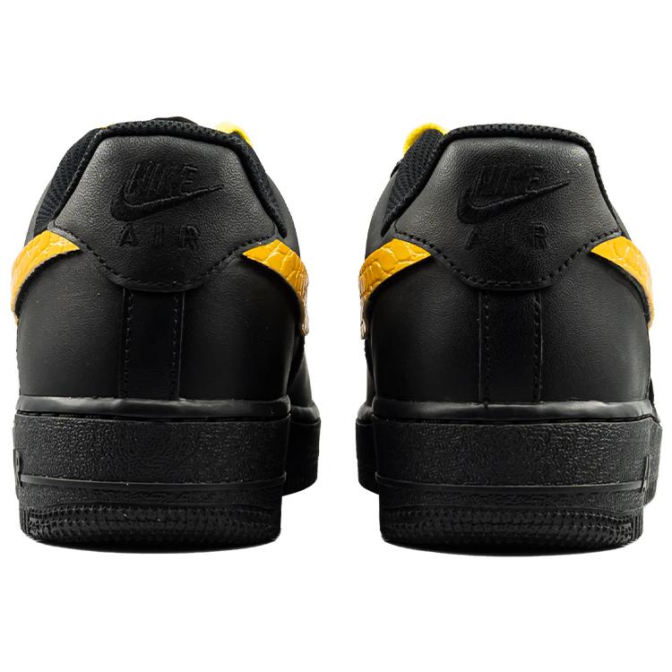 Nike Air Force 1 Gold Coast Slip Resistant Abrasion Resistant Low top Skateboard Shoes Women's Black Yellow DD8959-001(Team219-)
