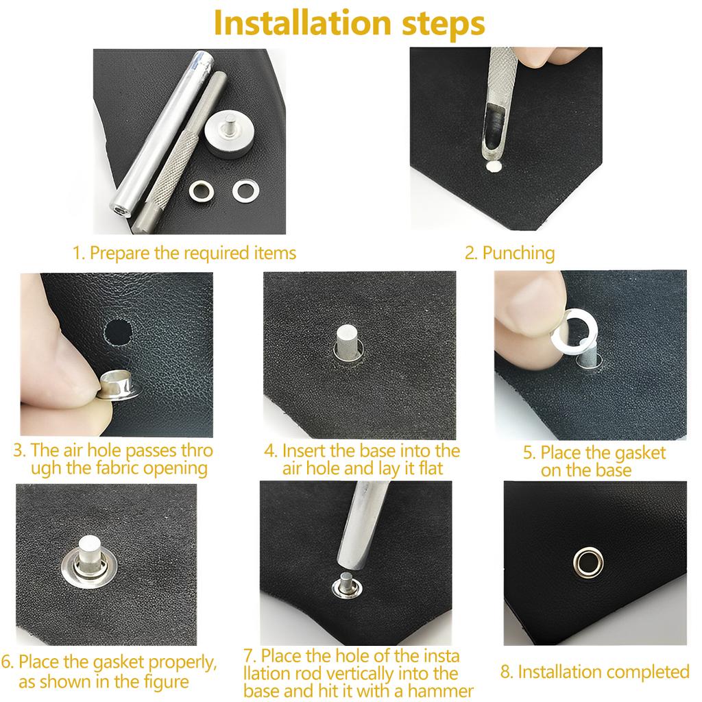 400Pcs Grommet Kit 3/16inch Eyelets Punch with Hole Punch Tool Brass Eyelets Manual Grommet Press Machine for Leather Clothing