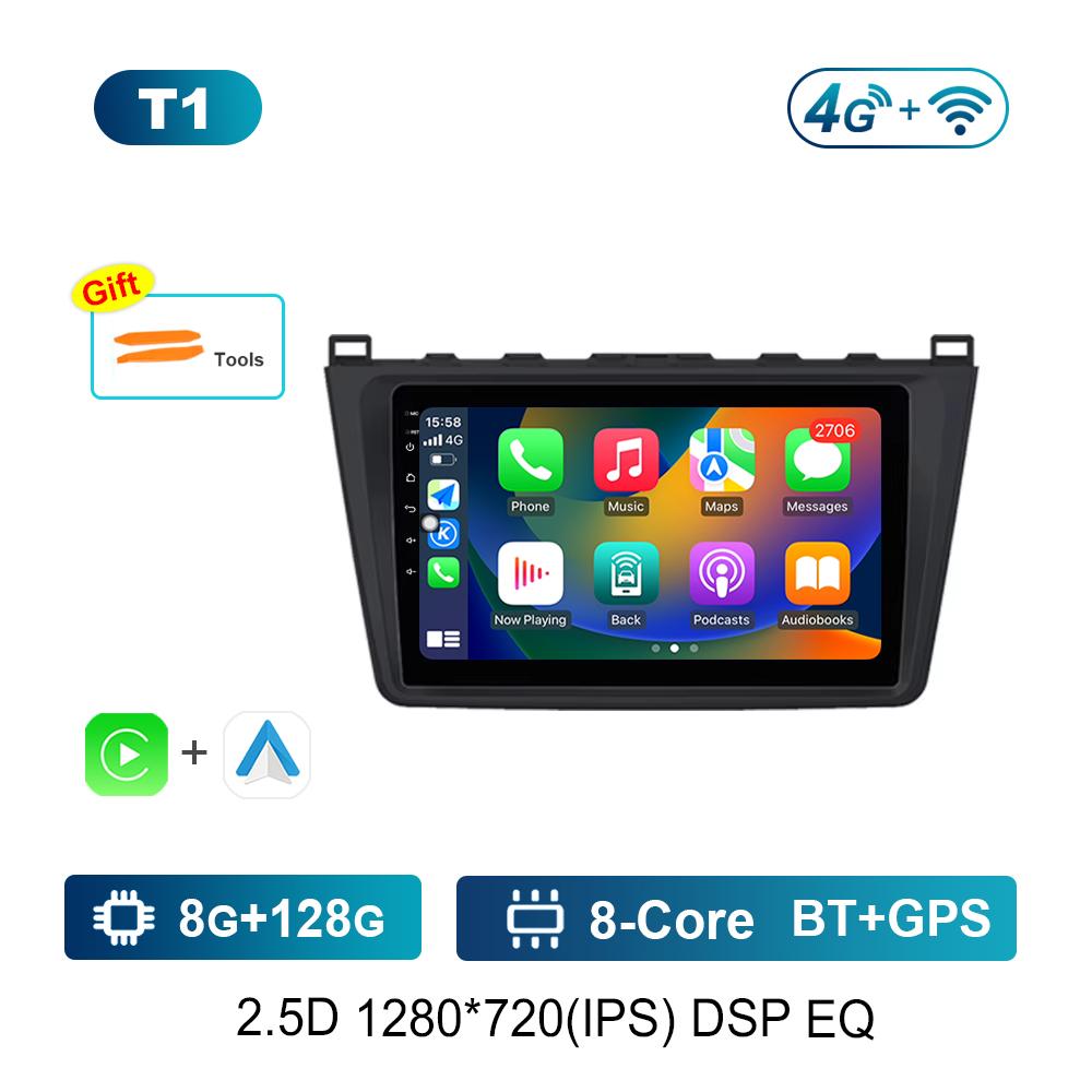 GPS Navigation Android Car Radio Multimedia Video Player for Mazda 6 GH 2007 - 2012 Bluetooth DSP Stereo HD Touch Screen 4G WiFi