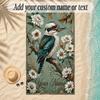 Birds Theme Soft Beach Towel Personalized Custom Name Text Towel Portable for Beach Pool Travel