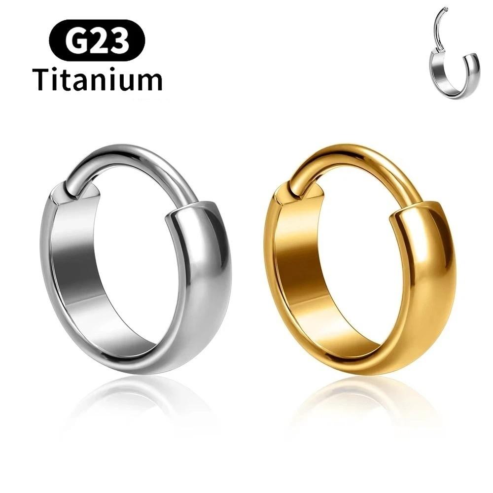 8/10mm Titanium Hoop Earring Silver Earlobe Piercing Jewelry Punk Cartilage Circle Earring Daily