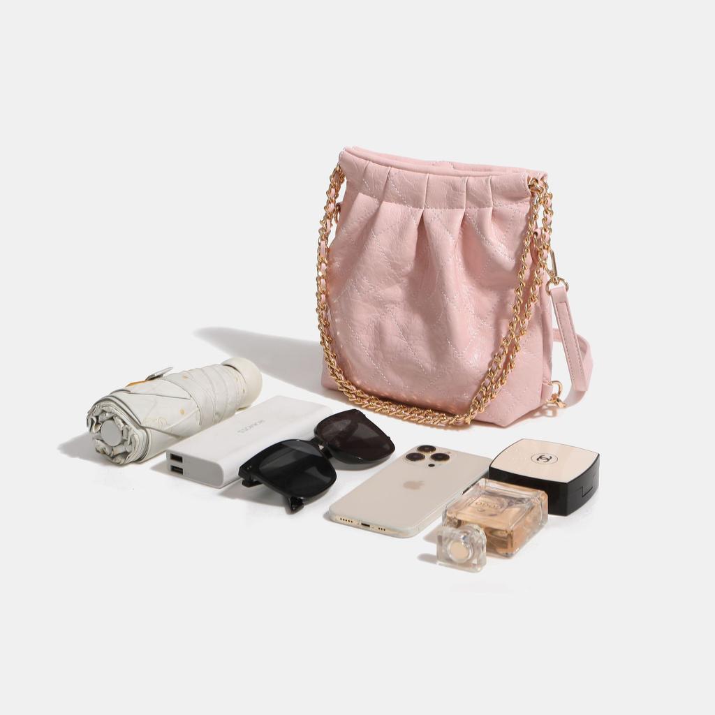 Diamond-patterned-style hobo bag 2024 women's spring-summer new mini backpack niche high-end single-shoulder crossbody bag