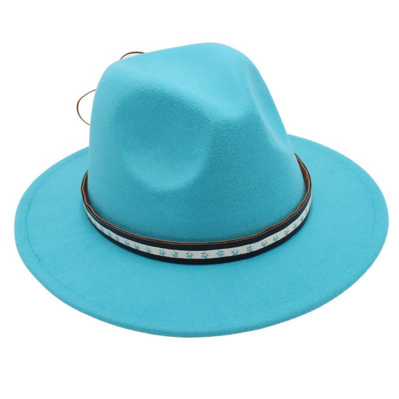 Foreign Trade Retro Top Hat Pentagram Jazz Hat Men'S And Women'S Felt Hat European And American Style Hat Woolen Hat Wool