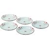 Saikai Toki Hasami Ware "Yorakumon" 5-Piece Plate Set, Approx. 16cm Diameter X 2.5cm Height, Microwave and Dishwasher Safe, Made In Japan