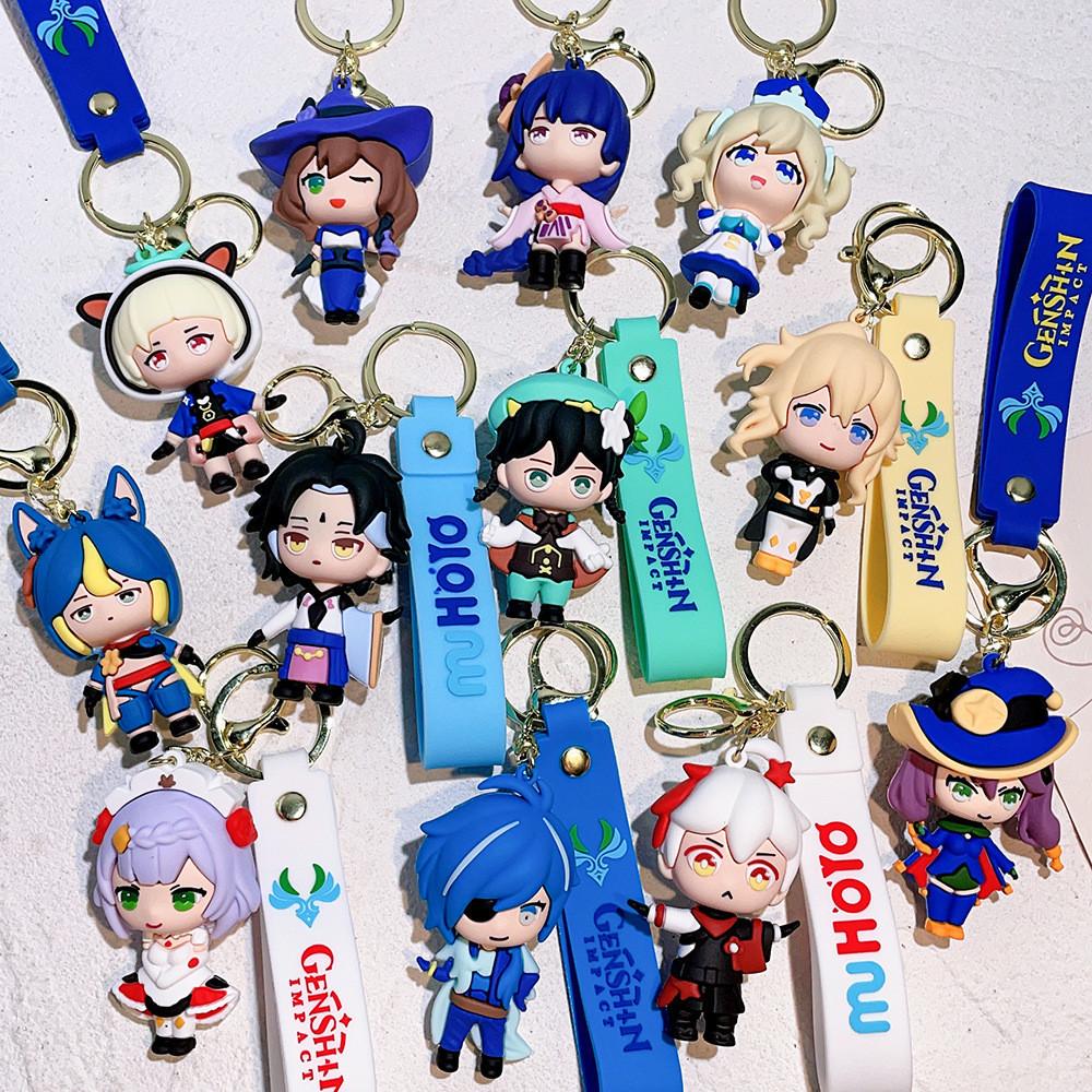 Charming Genshin Impact Keychain Silicone Accessories Perfect Birthday Gifts