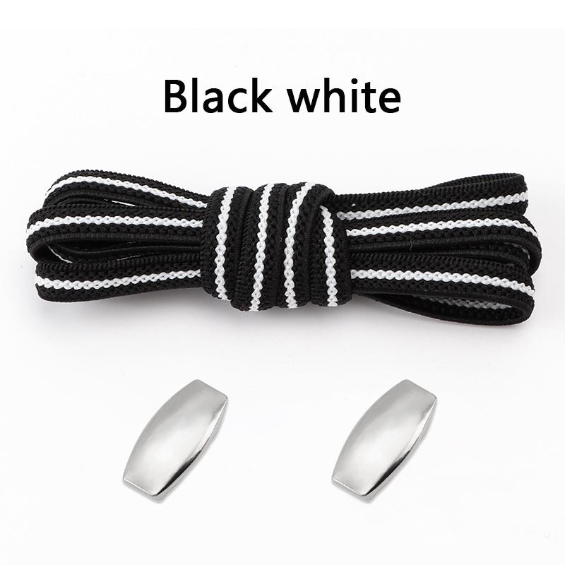 1Pair Elastic Laces Sneakers New Lock Flat Shoelaces Without ties Kids Adult No Tie Shoelace Rubber Bands Shoes Accessories