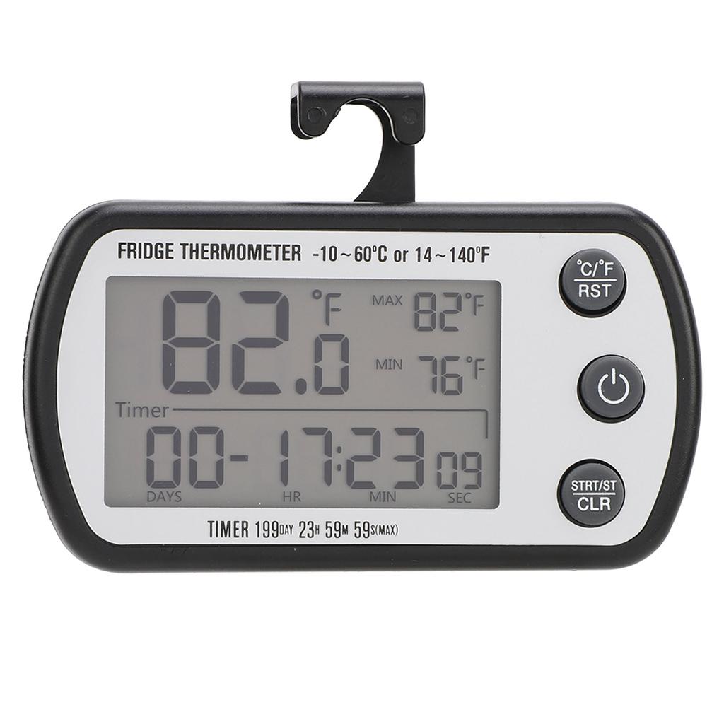 Refrigerator Fridge Thermometer Magnetic Suction IPX4 Waterproof LCD Display Refrigerator Tomer