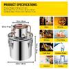30L Alkoholbrau-Destillierer DIY Mondschein-Apparat Edelstahl-Destille Whisky Bier Brandy Haushaltsgerät