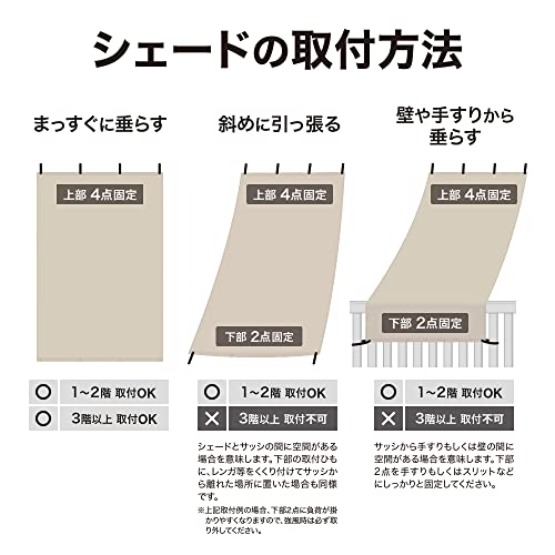 Takasho JWP-W30M Sunshade/Rain Protection Shade, Mocha, 2 x 3m, Polyethylene, Rain Guard Shade, Sunshade Awning