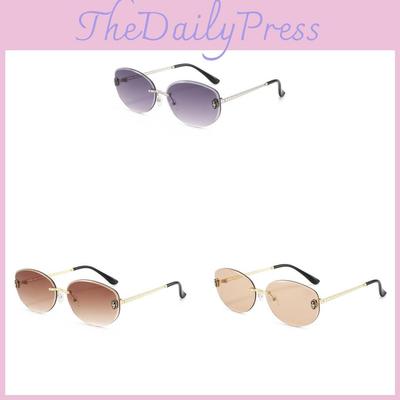 Retro Unisex Metal Frame Oval Sunglasses With Uv400 Shield For Outdoor Activities