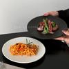 Striped Ceramic Dinner Plates 8 Inch Round Steak Pasta Dessert Home Hotel Use