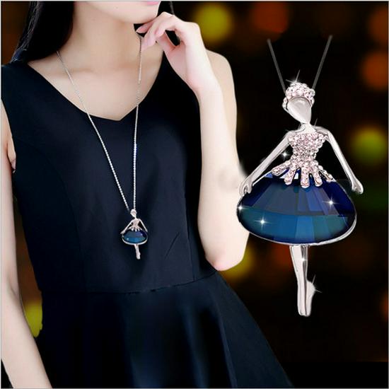 Korean-Style Long Necklace: Elegant Sweater Chain with Tassel Pendant for Women - Perfect for Autumn & Winter