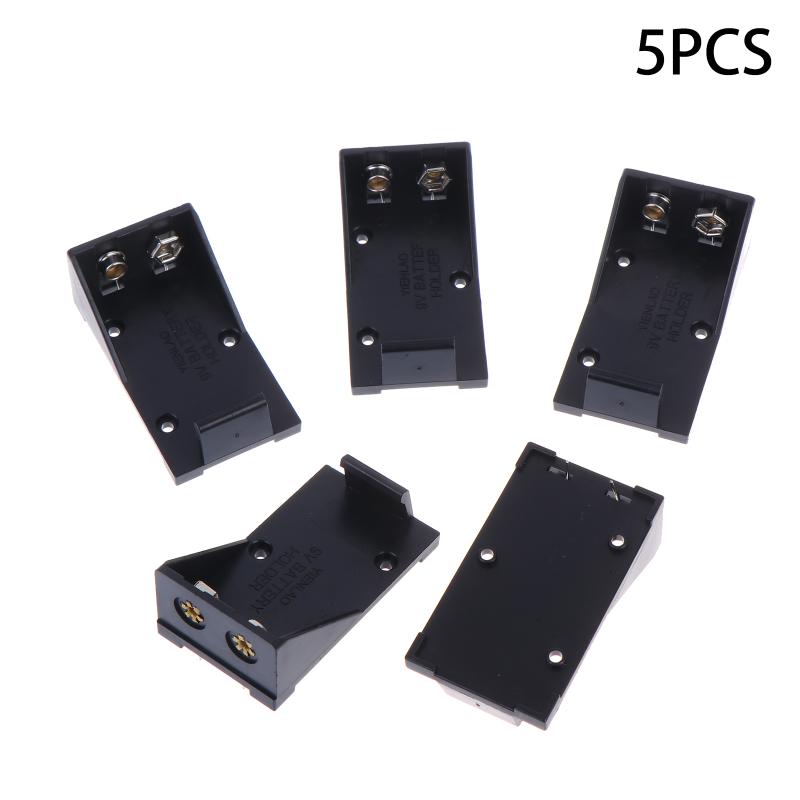 5Pcs 9V Battery Holder With Pins 9V Battery Clip Holder 9V Battery Case 9V Box Diy Accessories