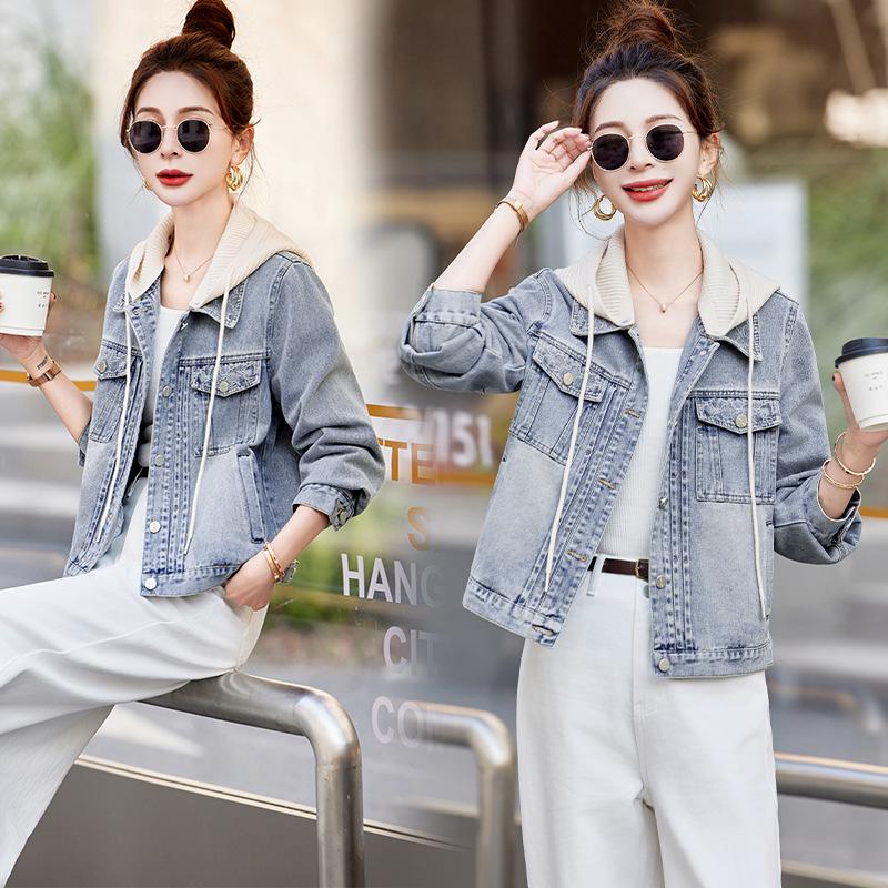 Women's Hooded Loose Denim Jacket - Spring 2025 Fashion (HJ2509)