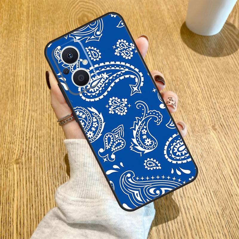 Blue Bandana Paisley Funda For OPPO Reno 12F 11F 13F 14F 8T 8 Lite 10 11 12 13 14 OPPO Find X8 X6 X5 X9 Pro Case