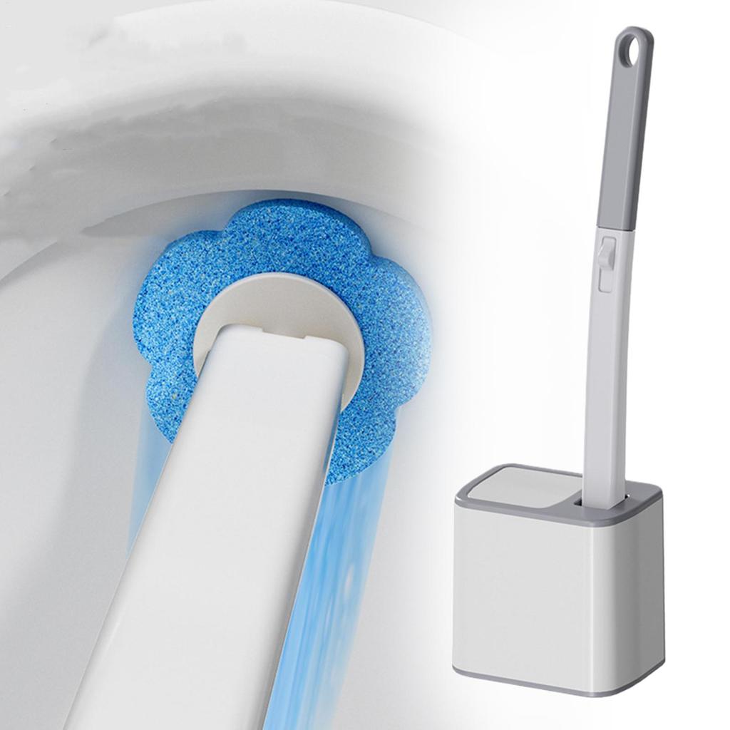 Toilet Wand With Refills Toilet Cleaner Wand With Brush Refills Household Stain Removal Scrubber With Holder For Hard-to-Reach