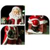 Mini Santa Claus Figurines Holding Gifts Small Resin Sculpture Home Decor