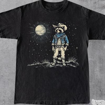 Cowboy Raccoon Graphic Shirt, Western Graphic Tee, Wild West Shirt, Retro Shirt, Unisex TShirt, Cowboy Shirt