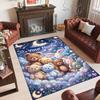 Teddy Bear Theme Crystal Velvet Rug Personalized Custom Name Text Soft Floor Mat Home Decor
