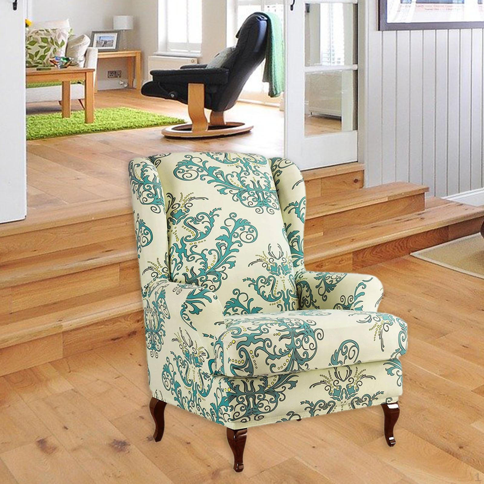 

2 PCS Spandex Stretch Wing Slipcovers Furniture for Washable зелений