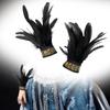 Feather Wrist Cuffs Feather Gloves Cuff Gothic Arm Warmers Faux Fur Sleeve for Halloween Costume Cosplay Decorations Masquerade