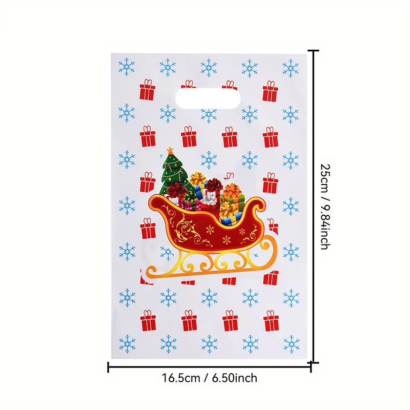 50pcs/100pcs Cookies Candies Pouches New Year Celebrate Tote Bags Party Pearlised Film Gift Packaging Random