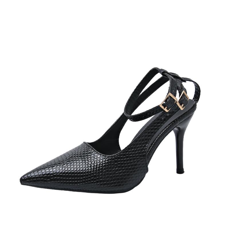 Baotou Shallow Mouth Leopard Print Sandals Summer New Pointed Toe One-band Anti-slip Wear-resistant High Heels