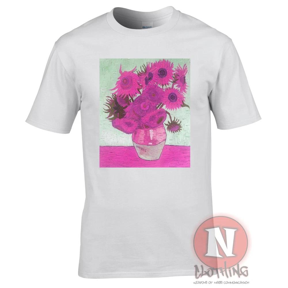 Van Gogh Sunflowers Vaporwave TShirt Aesthetic Recolourized Classic Art Tshirt S