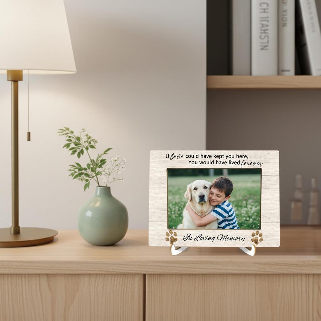 Dog Memory Memorial Gifts 4x6 Picture Frame, Dog Loss Sympathy Gifts Photo Frame, Pet Dogs in Loving Memory Picture Photo Frames 4"x6"for Desk