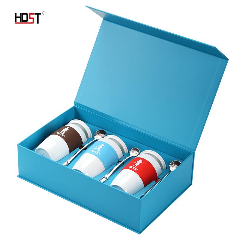 Parent-Child Ceramic Cup Set with Lids & Spoons