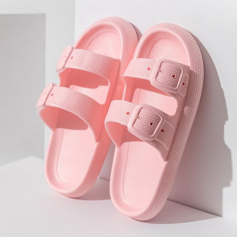 Fashion Shevalues New Women's Slippers With Adjustable Double Buckle Leisure Concise Women's Sandals EVA Platform Outdoor Beach Slippers