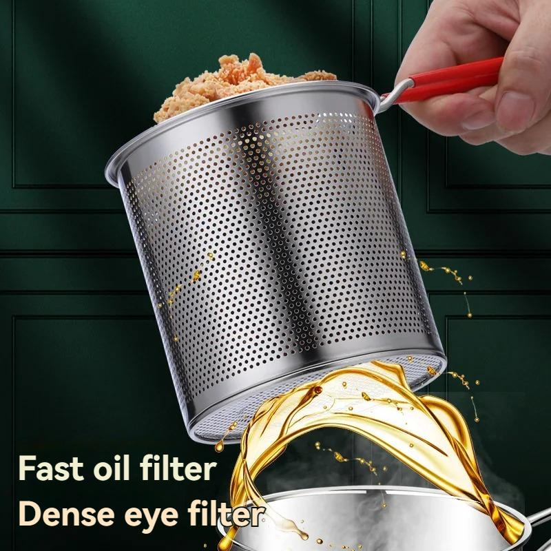 304 Stainless Steel Fryer with Strainer & Anti-Scald Handle, Ideal for Chips, Fish, Chicken, Easy To Clean