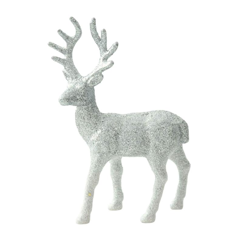 Shimmering Deer Christmas Tree Decoration, Plastic Ornament with Integrated Hanging Loop for a Bright Seasonal Accent