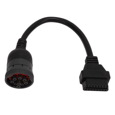 9PIN Female To OBDII 16pin Connector Cable J1939 Diagnose Interface Adapter for Truck