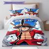 Set Piumone Copripiumone Federe Letto con Fantasia di Monkey D. Luffy One Piece Regalo di Compleanno per la Casa(1 * copripiumino + 2 * federa, senza nucleo)