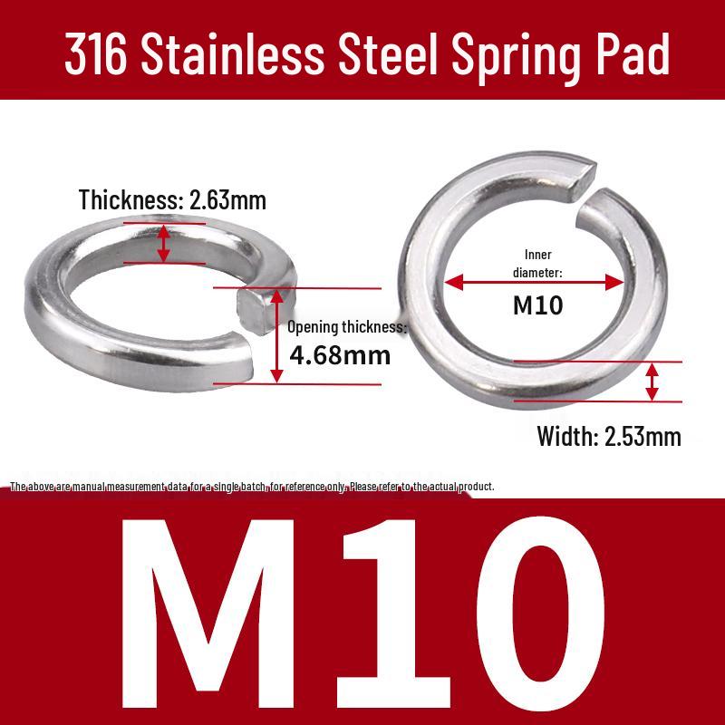 Stainless Steel & Blackened Carbon Steel Spring Washers (M1.6-M42) Elastic Open Washers