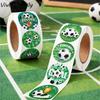 500Pcs Soccer Theme Soccer Stickers Round Waterproof Stationery Stickers Self-Adhesive Sweat Proof Football Labels Roll Fan Club