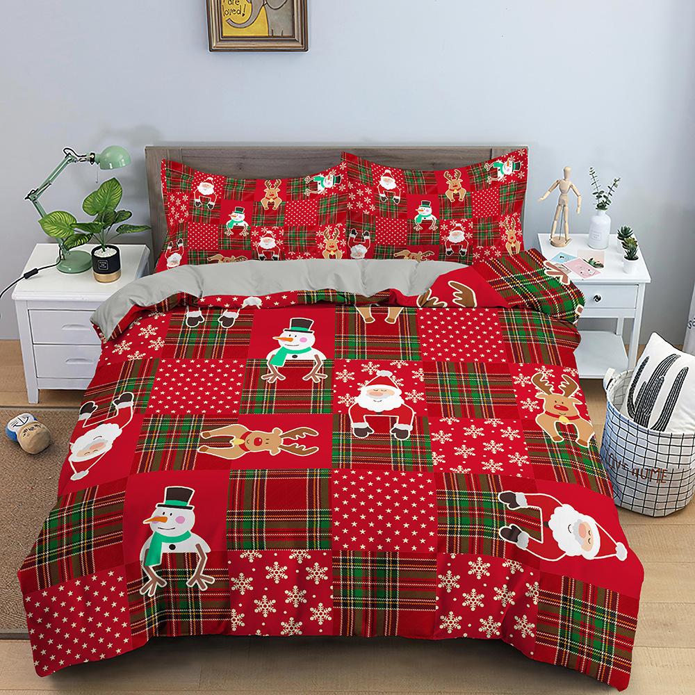 Christmas Elk Bedding Set Festival Modern 3d Duvet Cover Set Comforter Bed Linen Twin Queen King Single Size Kids Adult Gift