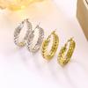 European Luxury Geometric Wheat Ear Stainless Steel Earrings for Women
