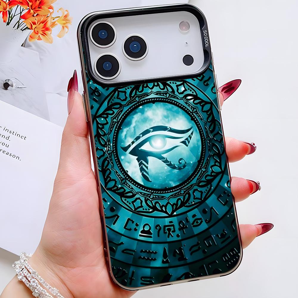 Ancient Egyptian Hieroglyphic Phone Case For IPhone 17 Pro Max 16 Pro Max 15 14 13 11 12 Mini Xs X Xr 7 8 Plus Se Color Silver C