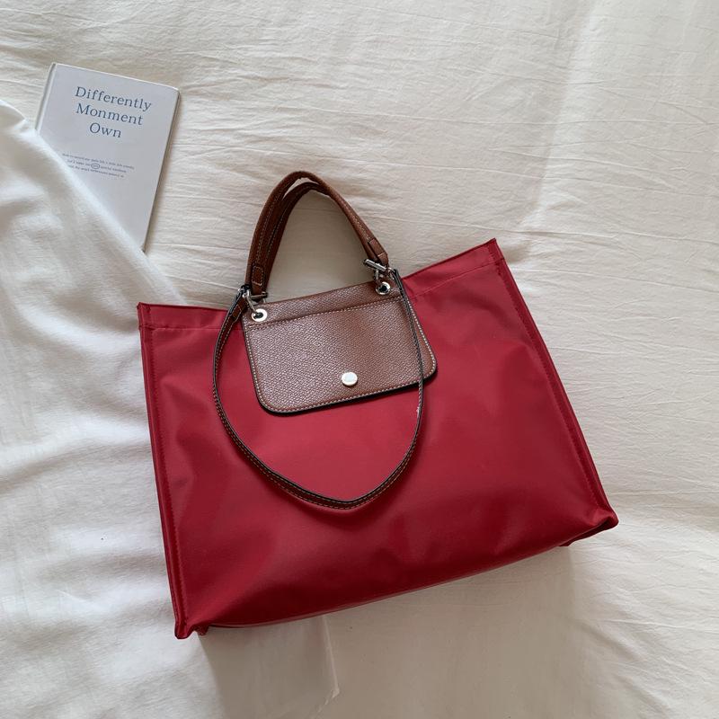 

Женская сумка-тоут для поездок на работу 2025: Вместительная легкая холщовая сумка из нейлона 37cm*14cm*30cm красный