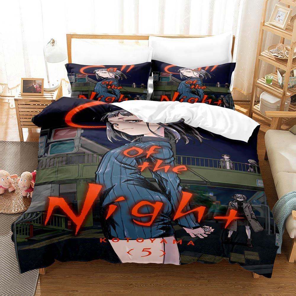 New 3D Printing Anime CALL OF THE NIGHT Bedding Set Single Twin Full Queen King Size Bed Set Adult Kid Bedroom Duvet Cover Sets